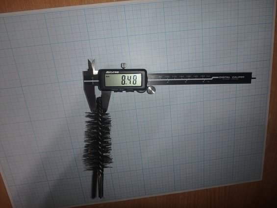 Щетка-ерш стальной Д30х75х120мм D30х75х120mm диаметр-Ф30мм длина ворса-75мм длина общая-120мм