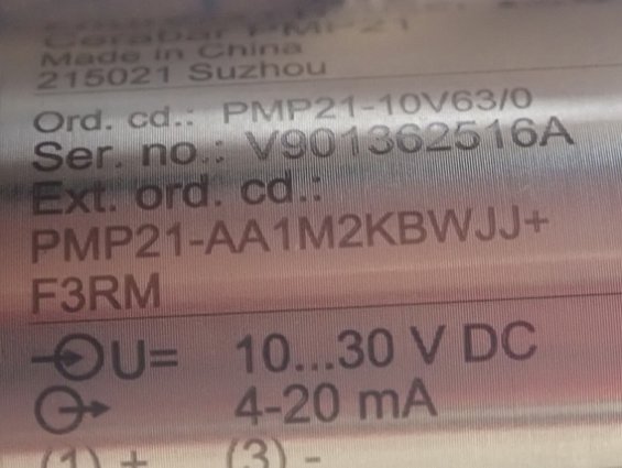 Преобразователь давления Endress+Hauser Cerabar PMP21-AA1M2KBWJJ+F3RM 0...2bar 4-20mA 10...30VDC G1/