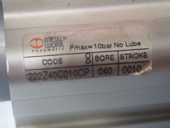 Пневмоцилиндр METAL WORK 222Z40C010CP BORE=040mm STROKE=0010mm ВЗРЫВОЗАЩИТА Ex II 2 GD c T5 T 100C