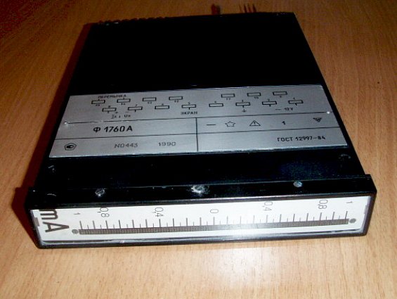 Прибор оптоэлектронный узкопрофильный Ф1760А 1-0-1mA вертикальный