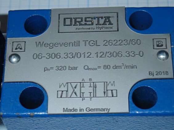 Гидрораспределитель ORSTA Wegeventil TGL 26223/60 06-306.33/012.12/306.33-0 Pn=320bar Qmax=80dm3/min