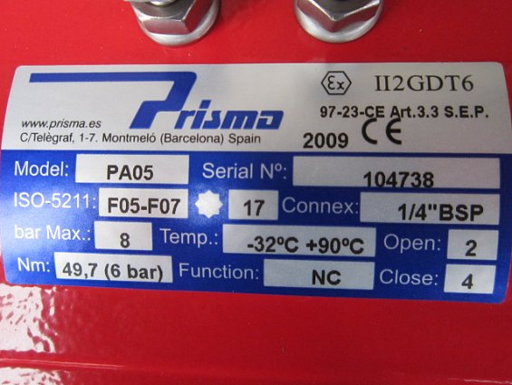 Затвор ЗПТЛ-FLNW-5-050-MN-НТ+ пневмопривод Prisma PA05 Ду50 Ру16 диск из нержавеющей стали