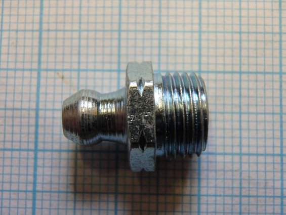 Пресс-масленка коническая оцинкованная H1 G1/8" VZ-SK-SW 11 прямая закаленная шестигранная головка