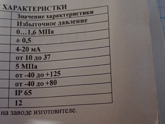 Датчик давления VMP-ДИ-1160-1,6МПа-0,5% ВакууммашЭлектро 4-20mA IP65 +-0.5% 10...37VDC