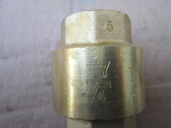 Клапан обратный латунный для воды STH 10304 NY 3/4" ДУ20 DN20 РУ16
