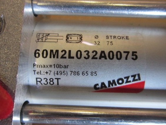 Пневмоцилиндр 60m2L032a0075 диаметр Ф32мм ход штока STROKE 75мм Pmax=10bar